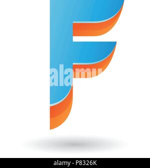 Vector Illustration ein Schichten 3d Blaues Symbol für den Buchstaben F isoliert auf weißem Hintergrund Stock Vektor