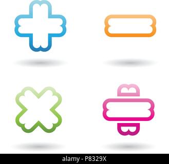 Vector Illustration von bunten Mathematische Symbole isoliert auf weißem Hintergrund Stock Vektor