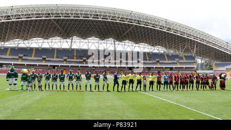 San Jose, Estados Unidos. 08 Juli, 2018. Das Team, SE Palmeiras, in das Spiel gegen das Team von Liga Alajuelense bei einem Freundschaftsspiel, an das Nationalstadion von Costa Rica, in der Stadt San Jose. Credit: Cesar Greco/FotoArena/Alamy leben Nachrichten Stockfoto