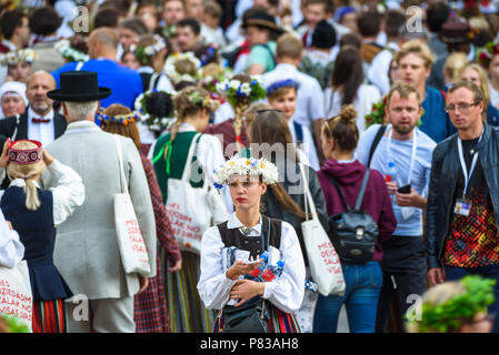 Riga, Lettland. 8. Juli 2018. 08.07.2018. RIGA, Lettland. Abschlusskonzert "Nach dem Sternenhimmel Path' während des Songs und Tanz Fest. Credit: gints Ivuskans/Alamy leben Nachrichten Stockfoto