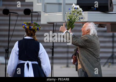 Riga, Lettland. 8. Juli 2018. 08.07.2018. RIGA, Lettland. Abschlusskonzert "Nach dem Sternenhimmel Path' während des Songs und Tanz Fest. Credit: gints Ivuskans/Alamy leben Nachrichten Stockfoto