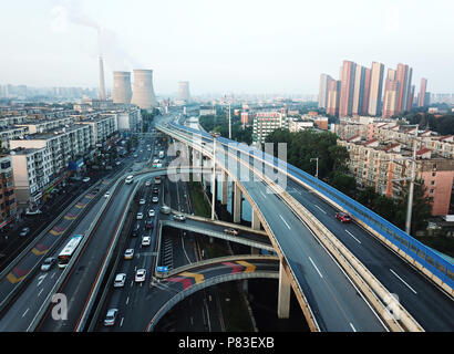 Shenyang, Shenyang, China. 9. Juli 2018. Shenyang, China - Luftaufnahmen der kompliziertesten Überführung in Shenyang, Provinz Liaoning im Nordosten Chinas. Credit: SIPA Asien/ZUMA Draht/Alamy leben Nachrichten Stockfoto