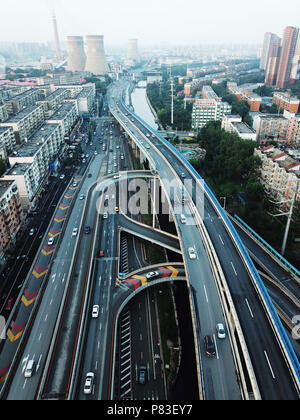 Shenyang, Shenyang, China. 9. Juli 2018. Shenyang, China - Luftaufnahmen der kompliziertesten Überführung in Shenyang, Provinz Liaoning im Nordosten Chinas. Credit: SIPA Asien/ZUMA Draht/Alamy leben Nachrichten Stockfoto