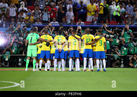 Kazan Arena, Kazan, Russland. 6. Juli, 2018. Brasil team Gruppe (BRA), 6. Juli 2018 - Fußball: FIFA WM Russland 2018 Viertelfinale zwischen Brasilien - Belgien in Kazan Arena, Kazan, Russland. Credit: yohei Osada/LBA SPORT/Alamy leben Nachrichten Stockfoto