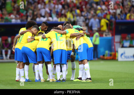 Kazan Arena, Kazan, Russland. 6. Juli, 2018. Brasil team Gruppe (BRA), 6. Juli 2018 - Fußball: FIFA WM Russland 2018 Viertelfinale zwischen Brasilien - Belgien in Kazan Arena, Kazan, Russland. Credit: yohei Osada/LBA SPORT/Alamy leben Nachrichten Stockfoto