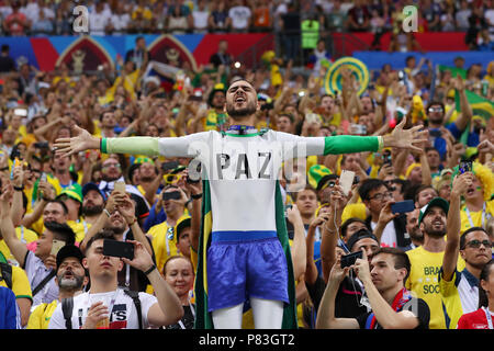 Kazan Arena, Kazan, Russland. 6. Juli, 2018. Brasil Fans (BRA), 6. Juli 2018 - Fußball: FIFA WM Russland 2018 Viertelfinale zwischen Brasilien 1-2 Belgien bei Kazan Arena, Kazan, Russland. Credit: yohei Osada/LBA SPORT/Alamy leben Nachrichten Stockfoto