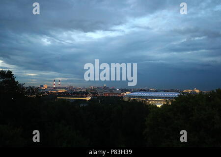 Eine allgemeine Ansicht der Luzhniki Stadion von der FIFA Fan Fest in Moskau, Russland während der FIFA WM Russland 2018, 7. Juli 2018. Credit: kenzaburo Matsuoka/LBA/Alamy leben Nachrichten Stockfoto