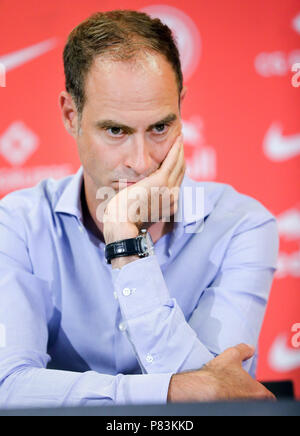 Leipzig, Deutschland. 09 Juli, 2018. Fussball: Bundesliga, Pressekonferenz über die Ausbildung von RB Leipzig bei Red Bull Academy: Leipziger CEO Oliver Mintzlaff liefert eine Aussage während einer Pressekonferenz. Kredite: Jan Woitas/dpa-Zentralbild/dpa/Alamy leben Nachrichten Stockfoto