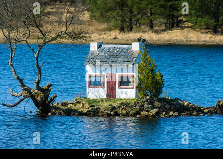 Die frühen Hoose (kleines Haus) bei Lairg am Loch Shin, Sutherland, Hochland, Schottland, Großbritannien Stockfoto