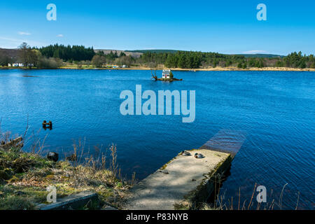 Die frühen Hoose (kleines Haus) bei Lairg am Loch Shin, Sutherland, Hochland, Schottland, Großbritannien Stockfoto