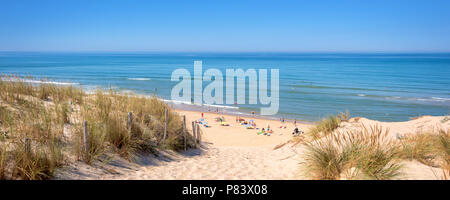 Panorama auf die Düne und der Strand von Lacanau, Atlantik, Frankreich Stockfoto