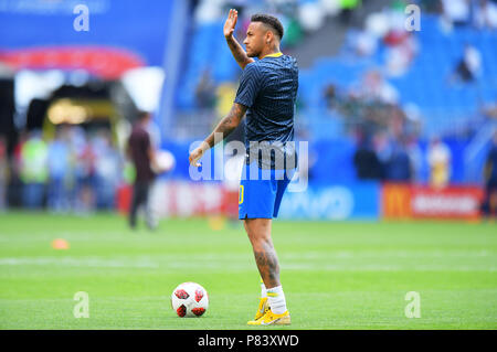 SAMARA, Russland - Juli 02: neymar Brasiliens während der FIFA WM Russland 2018 Umlauf von 16 Match zwischen Brasilien und Mexiko in Samara Arena am 2. Juli 2018 in Samara, Russland. (Foto von Lukasz Laskowski/PressFocus/MB Medien) Stockfoto