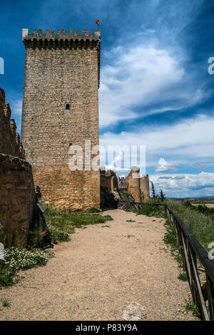 Der Burg in der Nähe de Duero, Kastilien und León, Spanien Halten Stockfoto