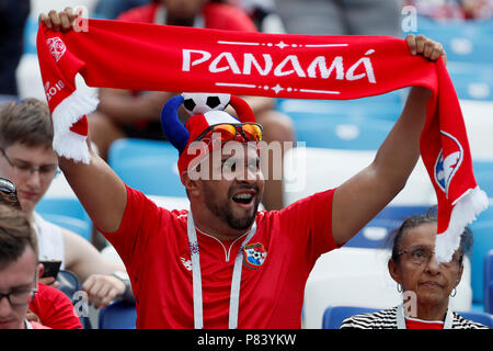 Nischni Nowgorod, Russland - 24. Juni: Panama Unterstützer während der FIFA WM 2018 Russland Gruppe G Match zwischen England und Panama in Nizhny Novgorod Stadion am 24. Juni 2018 in Nischni Nowgorod, Russland. (MB) Stockfoto