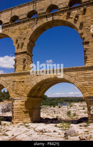 Le Pont du Gard in de Cevennen Frankreich, Le Pont du Gard Cevennen Frankreich Stockfoto