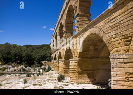 Le Pont du Gard in de Cevennen Frankreich, Le Pont du Gard Cevennen Frankreich Stockfoto