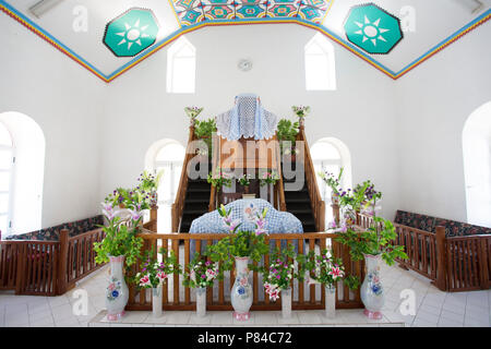 Innenraum der Kirche auf Manihiki Insel der Cook Islands Stockfoto