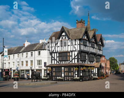 Die Schwarzen und Weißen Haus Museum, eine erhaltene 17. Jahrhundert Holz gerahmt Landmark-Gebäude in Hereford city center, Herefordshire, England Großbritannien Stockfoto