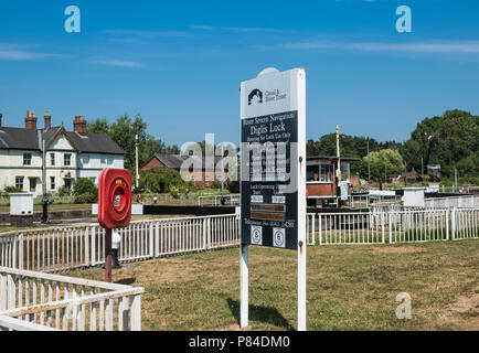 Diglis Fluss Lock, Teil des Flusses Severn Navigation auf der Worcester Birmingham Canal, Worcester, Worcestershire, Großbritannien Stockfoto