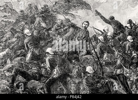 Oberst Galbraith und der 66Th Regiment in der Schlacht von maiwand am 26. Juli 1880, zweite afghanische Krieg vom Britischen Schlachten auf Land und Meer, von James Stockfoto