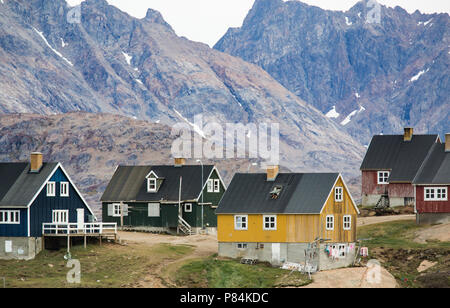 Tasiilaq Dorf, Easertn Grönland Stockfoto