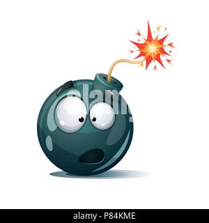 Nett, lustig, verrückt - cartoon Bombe Charakter. Stock Vektor