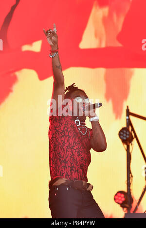 Lil Uzi Vert Durchführung am dritten Tag der WLAN-Festival, in Finsbury Park, nördlich von London. PRESS ASSOCIATION Foto. Bild Datum: Sonntag, Juli 8th, 2018. Photo Credit: Matt Crossick/PA-Kabel. Stockfoto