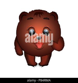 Runde, kleine, lustige tragen. Braun. großen schönen Augen, ein Zeichen Stock Vektor