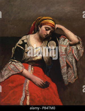Jean Baptiste Camille Corot - Italienische Frau (Jüdische algerischen Frau) Stockfoto