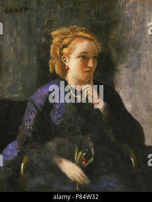 Jean Baptiste Camille Corot - Portrait de Femme Stockfoto