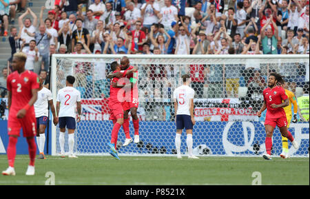 Felipe Baloy tun Panama faz Gol contra ein Inglaterra realizada Neste Domingo, 24, keine Estádio Nischni Nowgorod, na Rússia, válida Pela 2 ª rodada Grupo G da Copa do Mundo 2018 tun. Stockfoto