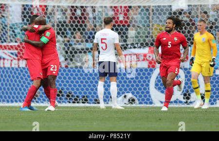 Felipe Baloy tun Panama faz Gol contra ein Inglaterra realizada Neste Domingo, 24, keine Estádio Nischni Nowgorod, na Rússia, válida Pela 2 ª rodada Grupo G da Copa do Mundo 2018 tun. Stockfoto