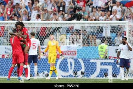 Felipe Baloy tun Panama faz Gol contra ein Inglaterra realizada Neste Domingo, 24, keine Estádio Nischni Nowgorod, na Rússia, válida Pela 2 ª rodada Grupo G da Copa do Mundo 2018 tun. Stockfoto