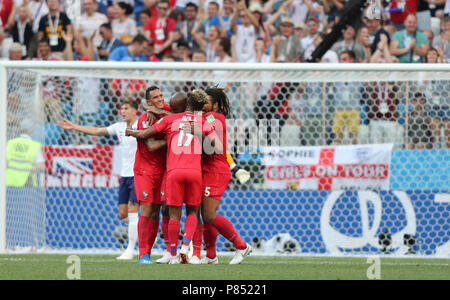 Felipe Baloy tun Panama faz Gol contra ein Inglaterra realizada Neste Domingo, 24, keine Estádio Nischni Nowgorod, na Rússia, válida Pela 2 ª rodada Grupo G da Copa do Mundo 2018 tun. Stockfoto