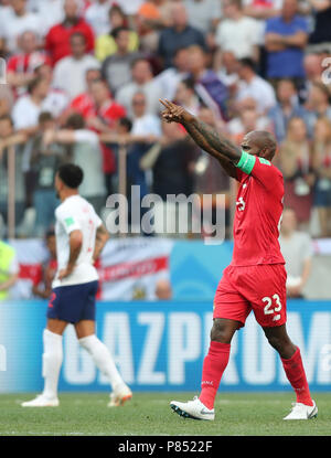 Felipe Baloy tun Panama faz Gol contra ein Inglaterra realizada Neste Domingo, 24, keine Estádio Nischni Nowgorod, na Rússia, válida Pela 2 ª rodada Grupo G da Copa do Mundo 2018 tun. Stockfoto