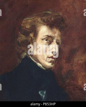 Eugène Delacroix - Porträt von FréDéric Chopin (unvollendet) Stockfoto