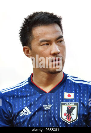 Wolgograd, Russland - 28. Juni: Shinji Okazaki von Japan während der FIFA WM 2018 Russland Gruppe H Übereinstimmung zwischen Japan und Polen bei Wolgograd Arena am 28. Juni 2018 in Wolgograd, Russland. (Foto von Lukasz Laskowski/PressFocus/MB Media/) Stockfoto