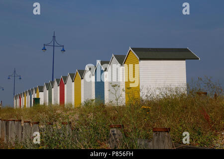 Eastbourne Strandhütten Stockfoto