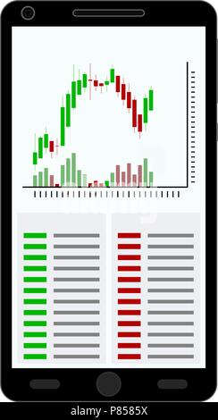 Mit Kerze stick Grafik auf weißem Hintergrund Smartphone. Vector Illustration Stock Vektor