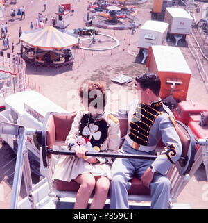 Riesenrad fahren von oben in Kansas, Ca. 1965. Stockfoto