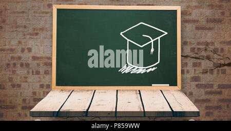 Staffelung hat Bildung Zeichnung auf blackboard für Schule Stockfoto