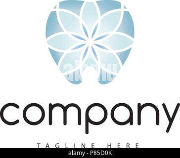 Zahnmedizinische Blume logo Stock Vektor