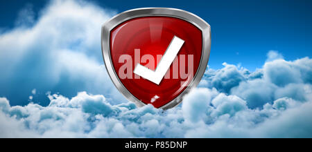 Das zusammengesetzte Bild im roten Symbol Validierung Stockfoto