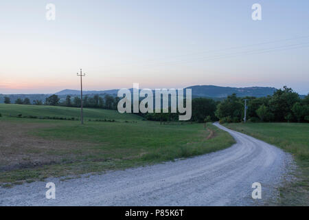Dirt Road in der Toskana Stockfoto