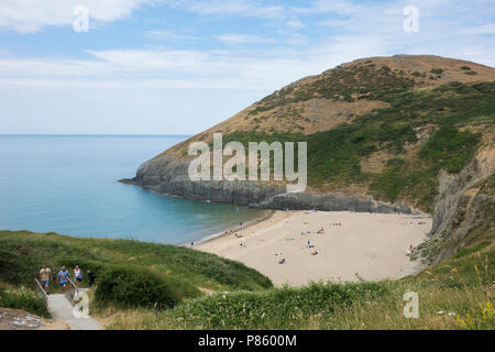 Wales, Ceredigion, Mwnt Strand Stockfoto