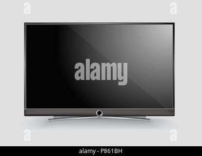 Realistische TV-Bildschirm. Moderne stilvolle LED-Typ. Großen Computer Display mockup. Vector Illustration Stock Vektor