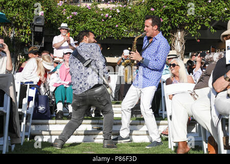 Newport Beach, Kalifornien, USA. 8. Juli 2018. Eric Marienthal durchführen am 20. jährlichen Eric Marienthal und Freunde hohe Hoffnungen Benefizkonzert im Hyatt Regency Hotel in Newport Beach, Kalifornien am 8. Juli 2018 statt. Credit: Sheri Determan/Alamy leben Nachrichten Stockfoto