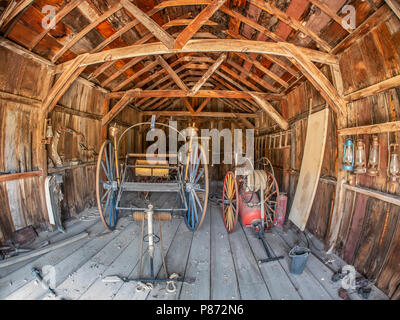 Im Firehouse, Bodie Ghost Town, Bodie State Historic Park, Kalifornien. Stockfoto