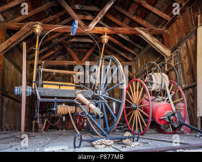 Im Firehouse, Bodie Ghost Town, Bodie State Historic Park, Kalifornien. Stockfoto