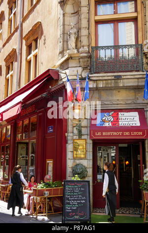 Le Bistrot de Lyon, traditionelles Essen Restaurant in Lyon, Frankreich Stockfoto